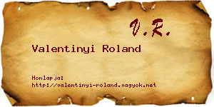 Valentinyi Roland névjegykártya