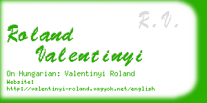roland valentinyi business card